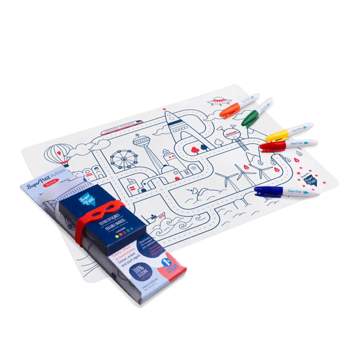 Set de table en silicone à colorier - Circuit par Super Petit - Jeux et jouets | Jourès
