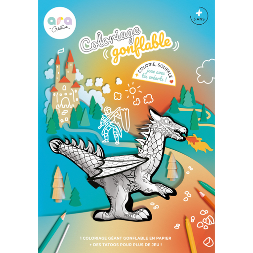 Coloriage Gonflable - Dragon par Ara Creative - Idées Cadeaux | Jourès