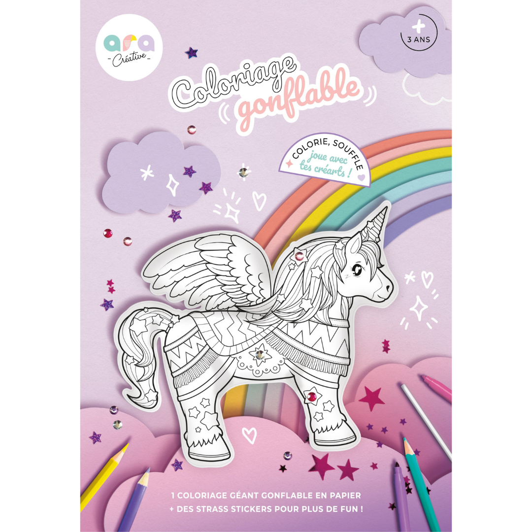 Coloriage Gonflable - Licorne par Ara Creative