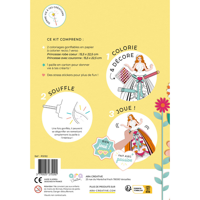 Coloriages Gonflables - Princesses par Ara Creative - 3 à 6 ans | Jourès