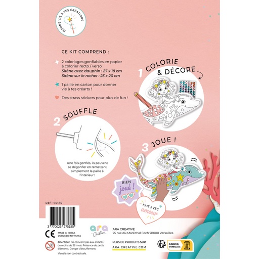 Coloriages Gonflables - Sirènes par Ara Creative - Jeux et jouets | Jourès