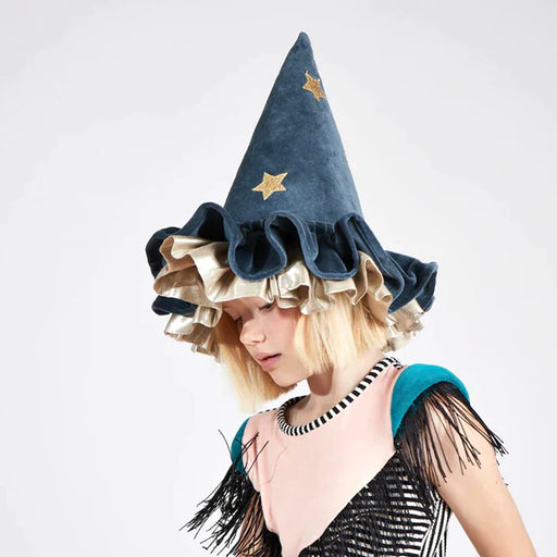 Chapeau pointu de Sorcière en velours bleu par Meri Meri - Promotions | Jourès