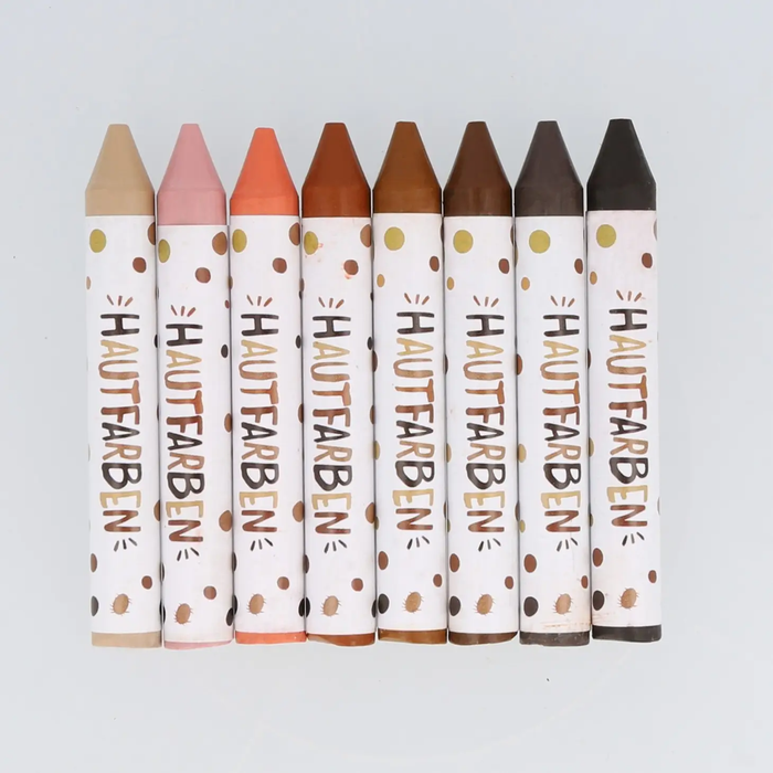 Crayons gras Skin Tones - 8 crayons gras par Hautfarben - 3 à 6 ans | Jourès