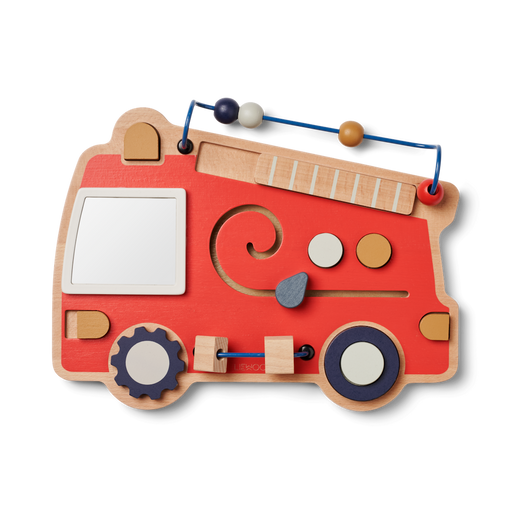 Plateau multi-activités en bois - Camion de pompier par Liewood - Jeux et jouets | Jourès