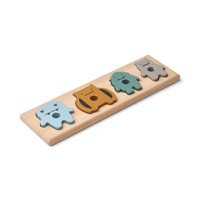 Puzzle Suki en bois - Blue Fog Multi Mix par Liewood - Jeux et jouets | Jourès