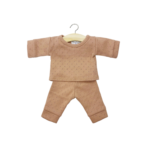 Pyjama Morgan en coton pointillé cassonade par MiniKane - Poupées et Poupons | Jourès