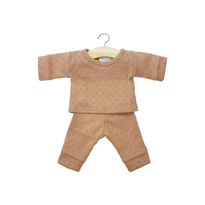 Pyjama Morgan en coton pointillé cassonade par MiniKane - Cadeaux 25 euros et moins | Jourès