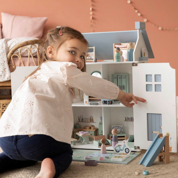 Maison de poupées en bois - accessoires inclus par Little Dutch - 3 à 6 ans | Jourès