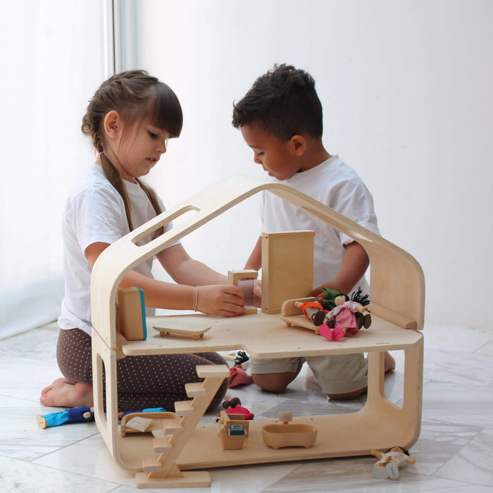 Set de meubles pour maison de poupée - Moderne-Poupées et peluches-Puzzles  en bois en bois