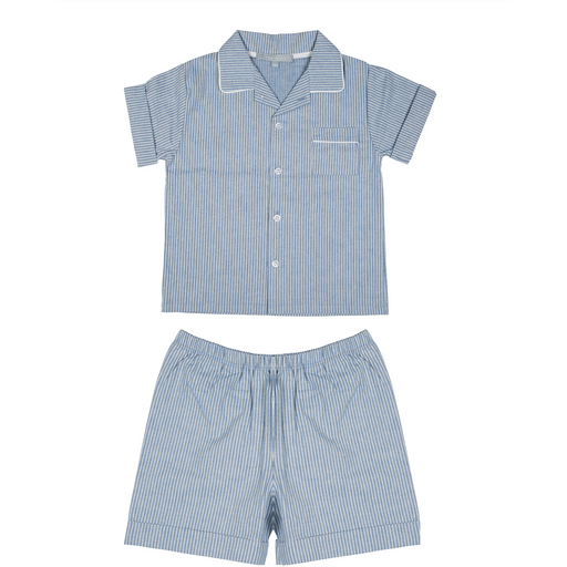 Pyjama enfant - Short et Chemise Rayures - Antony par Caramel au Sucre - Octobre Rose | Jourès