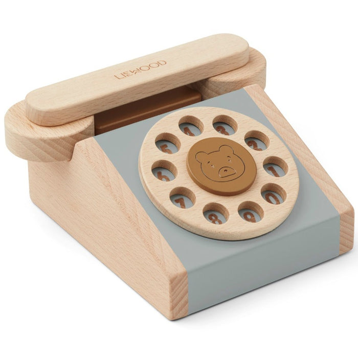 Téléphone en bois Selma - Blue Fog par Liewood - Jeux d'imitation | Jourès