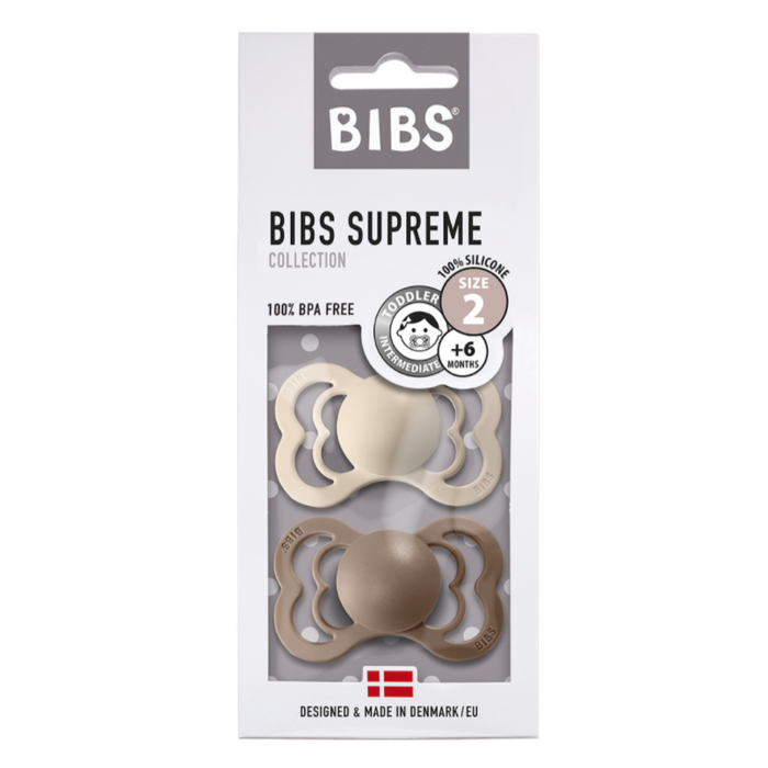 Pack 2 tétines Bibs Supreme - Vanille/Chêne - Taille 2 par Bibs - Sucettes et accessoires | Jourès