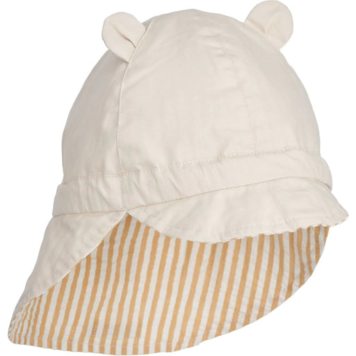 Chapeau de Plage Réversible Gorm - Stripe Yellow Mellow/Crème par Liewood - Vêtements, sacs et accessoires | Jourès