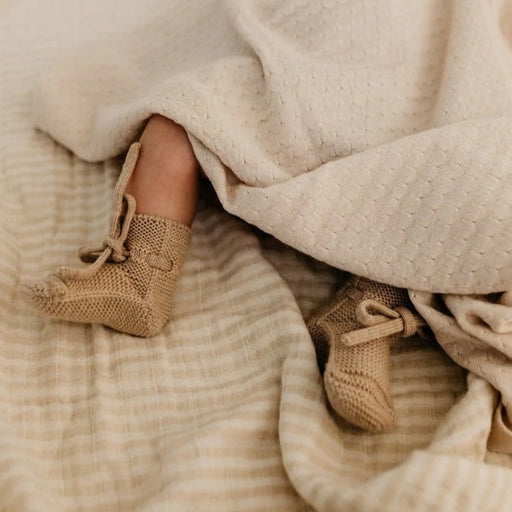 Chaussons en laine de mérinos - Sable par Hvid - hvid | Jourès