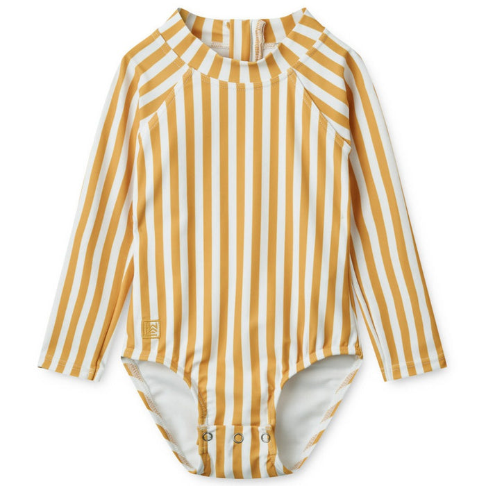 Combinaison de bain Maxime - Yellow Mellow / White par Liewood - C'est (presque) l'été, bébé | Jourès