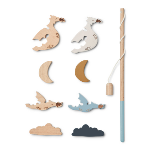 Jeu de pêche Sebastian - Little Dragon / Dark Sandy par Liewood - Jouets en bois | Jourès