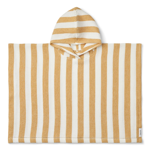 Poncho Paco - Rayures Yellow Mellow et Blanc par Liewood - Linges et Textiles | Jourès