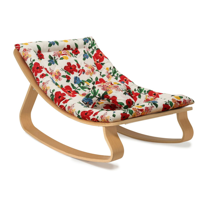 Transat LEVO en bois de hêtre - Coussin Hibiscus par Charlie Crane - Cadeaux de naissance | Jourès