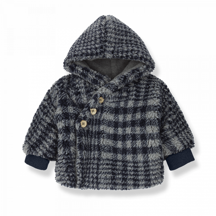 Veste à carreaux teddy Ethan - Bleu Navy par 1+ in the family - Vêtements, bodies et pyjamas | Jourès